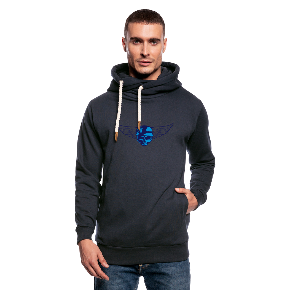 Sudadera con capucha y cuello alto unisex"born free choppers" - navy