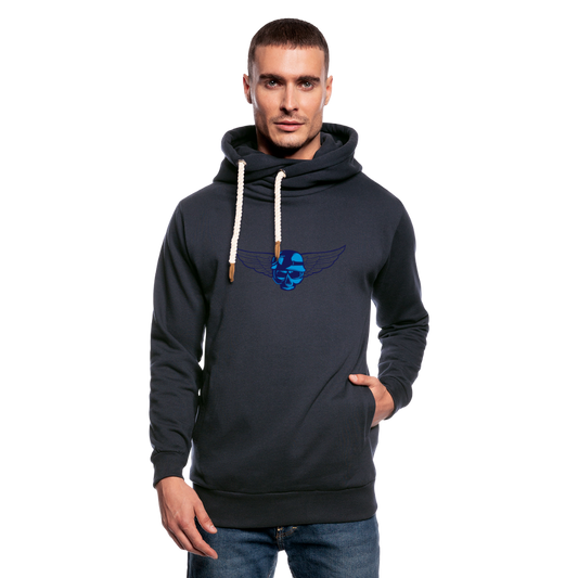 Sudadera con capucha y cuello alto unisex"born free choppers" - navy