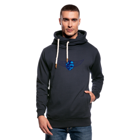 Sudadera con capucha y cuello alto unisex"born free choppers" - navy