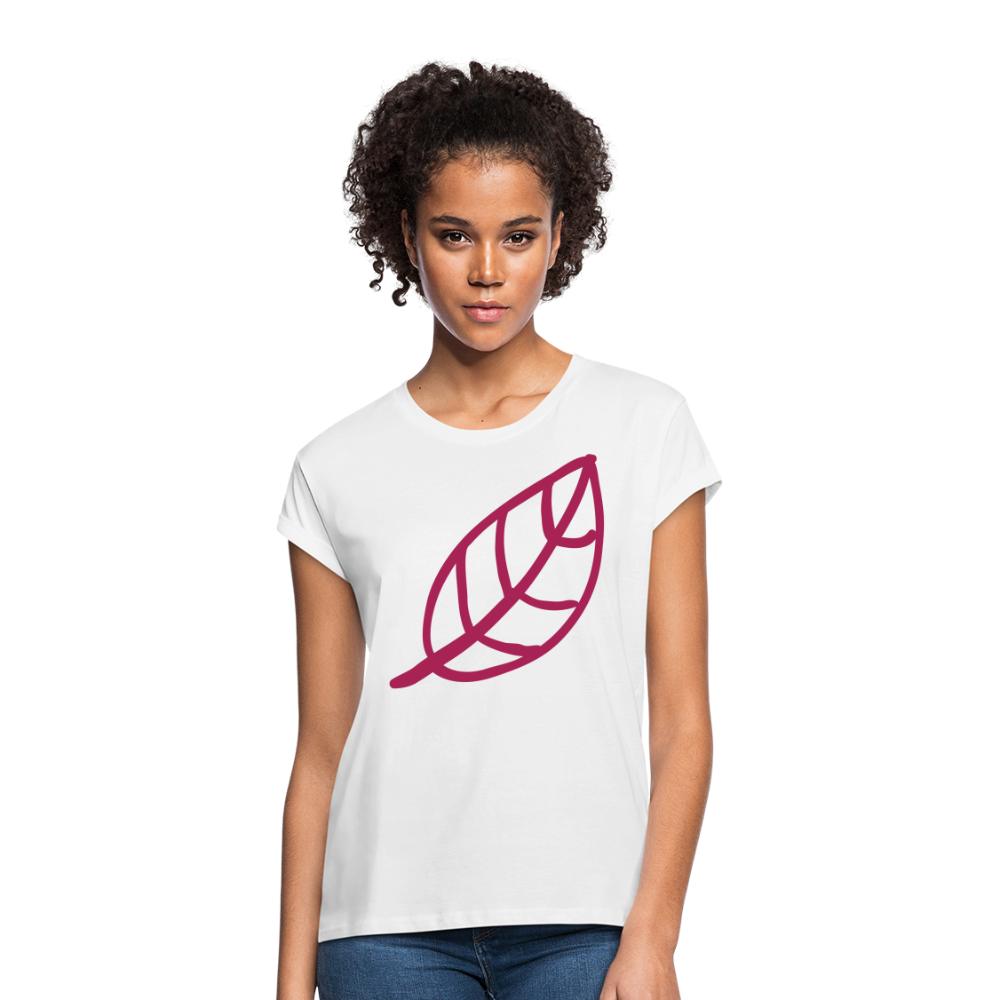 Camiseta holgada de mujer"Leaf" - white