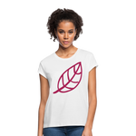 Camiseta holgada de mujer"Leaf" - white