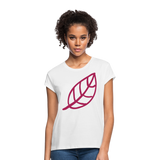 Camiseta holgada de mujer"Leaf" - white