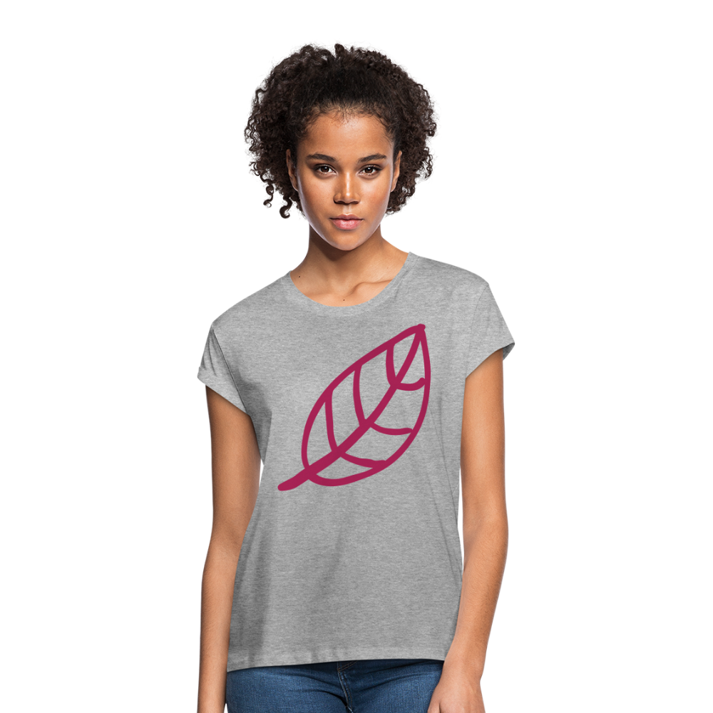 Camiseta holgada de mujer"Leaf" - heather grey