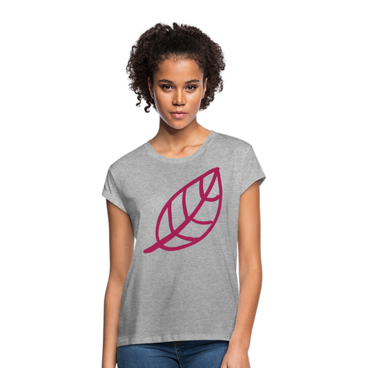 Camiseta holgada de mujer"Leaf" - heather grey