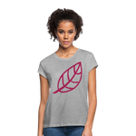 Camiseta holgada de mujer"Leaf" - heather grey