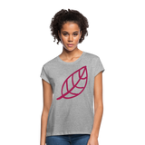 Camiseta holgada de mujer"Leaf" - heather grey