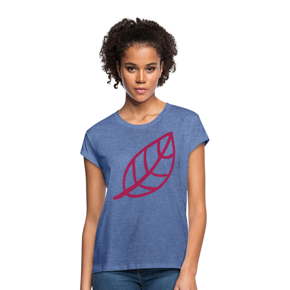 Camiseta holgada de mujer"Leaf" - heather denim