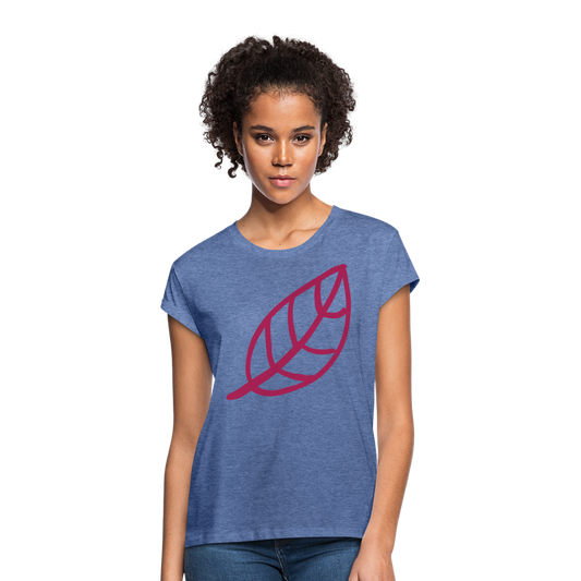 Camiseta holgada de mujer"Leaf" - heather denim