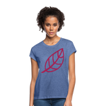 Camiseta holgada de mujer"Leaf" - heather denim