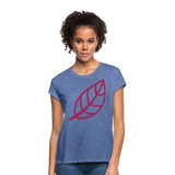 Camiseta holgada de mujer"Leaf" - heather denim