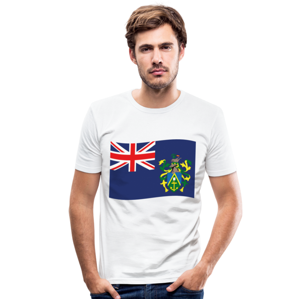 Camiseta ajustada hombre"Flag Pitcairn Islands" - white