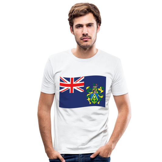 Camiseta ajustada hombre"Flag Pitcairn Islands" - white