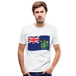 Camiseta ajustada hombre"Flag Pitcairn Islands" - white