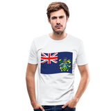 Camiseta ajustada hombre"Flag Pitcairn Islands" - white