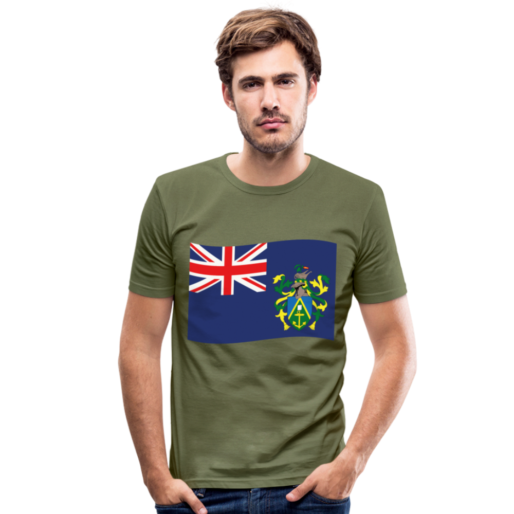 Camiseta ajustada hombre"Flag Pitcairn Islands" - khaki green
