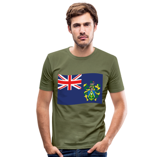 Camiseta ajustada hombre"Flag Pitcairn Islands" - khaki green