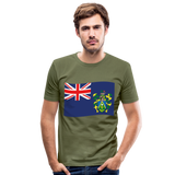 Camiseta ajustada hombre"Flag Pitcairn Islands" - khaki green