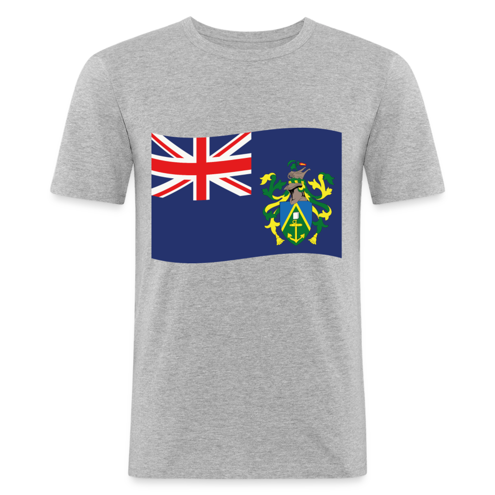 Camiseta ajustada hombre"Flag Pitcairn Islands" - heather grey