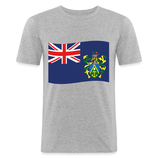 Camiseta ajustada hombre"Flag Pitcairn Islands" - heather grey