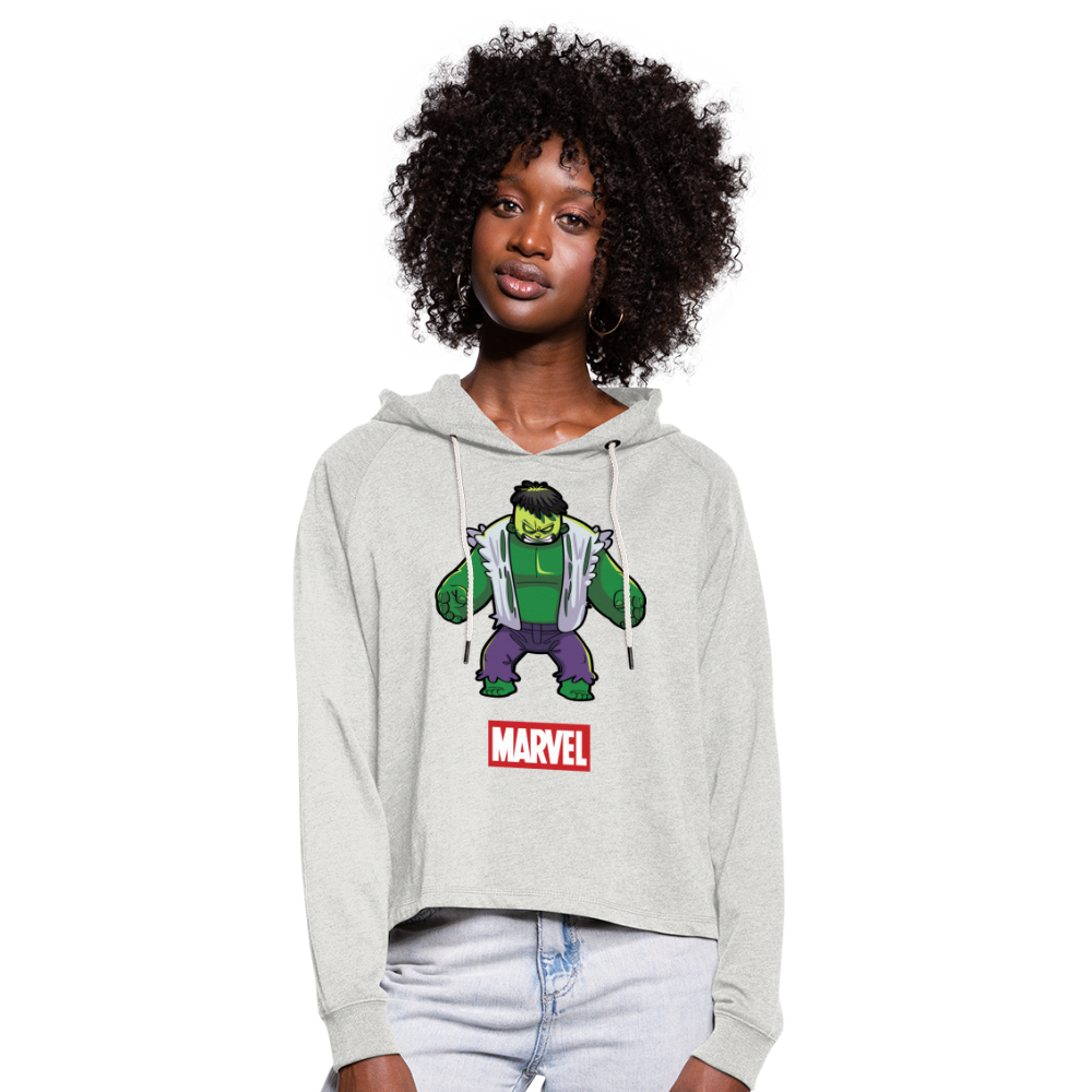 Sudadera cropped con capucha"Hulk" - heather oatmeal