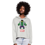 Sudadera cropped con capucha"Hulk" - heather oatmeal