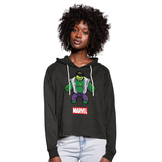 Sudadera cropped con capucha"Hulk" - charcoal grey