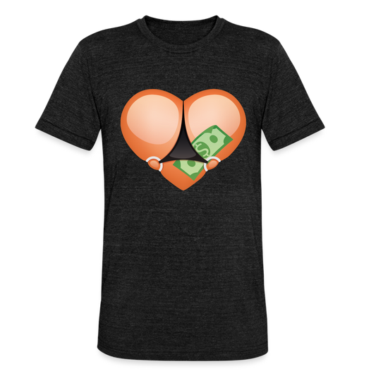 Camiseta Tri-Blend unisex de Bella + Canvas"Stripper heart" - heather black