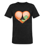 Camiseta Tri-Blend unisex de Bella + Canvas"Stripper heart" - heather black