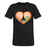 Camiseta Tri-Blend unisex de Bella + Canvas"Stripper heart" - heather black