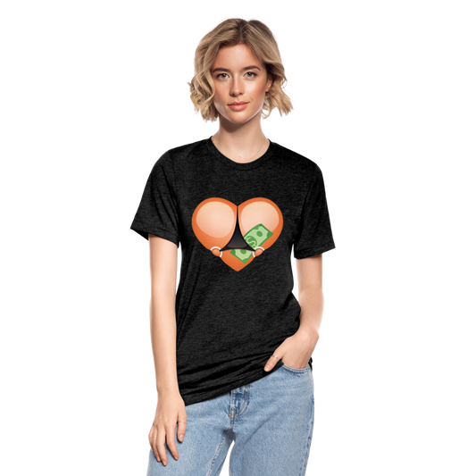 Camiseta Tri-Blend unisex de Bella + Canvas"Stripper heart" - heather black