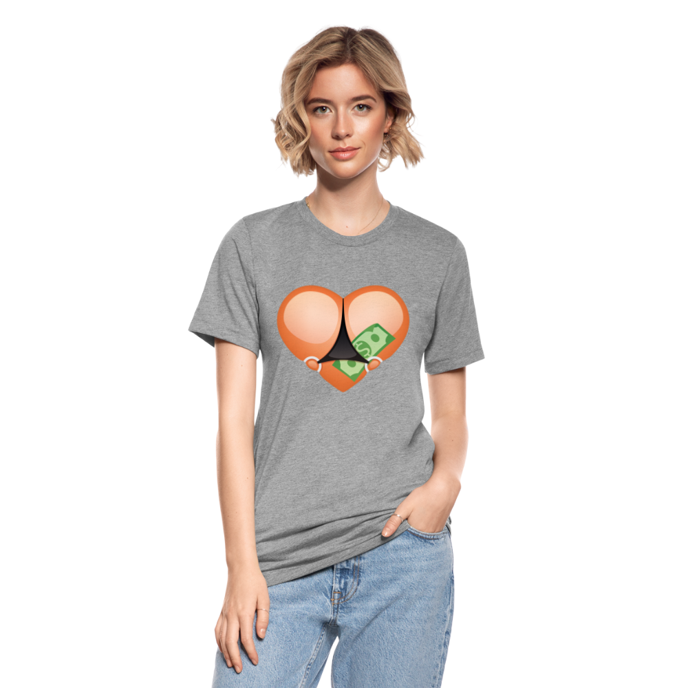 Camiseta Tri-Blend unisex de Bella + Canvas"Stripper heart" - heather grey