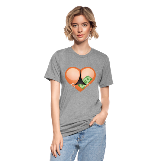 Camiseta Tri-Blend unisex de Bella + Canvas"Stripper heart" - heather grey