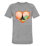 Camiseta Tri-Blend unisex de Bella + Canvas"Stripper heart" - heather grey