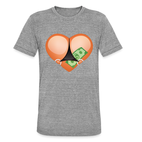 Camiseta Tri-Blend unisex de Bella + Canvas"Stripper heart" - heather grey