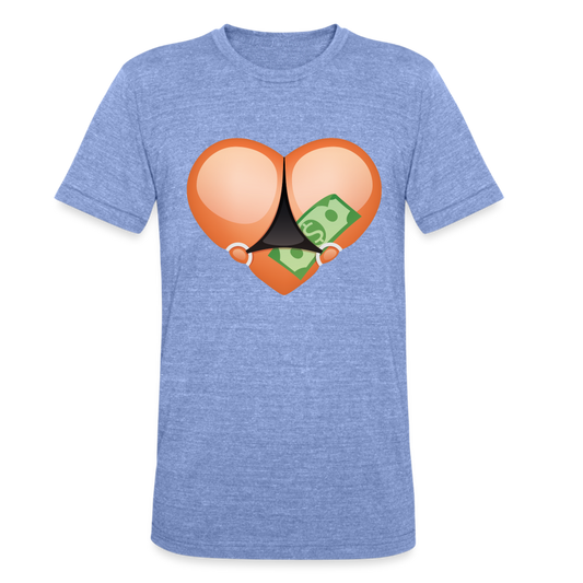 Camiseta Tri-Blend unisex de Bella + Canvas"Stripper heart" - heather blue