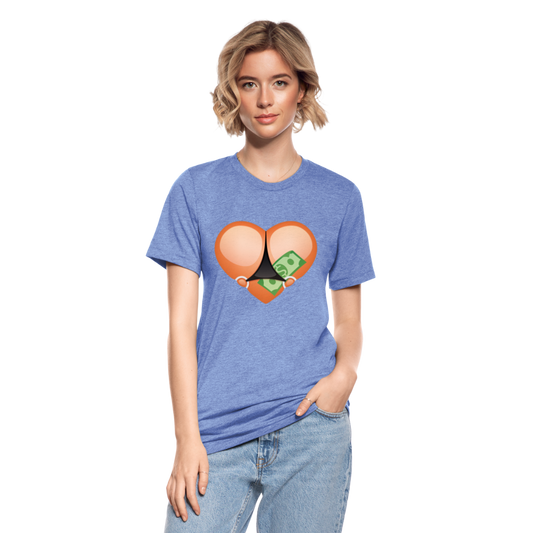 Camiseta Tri-Blend unisex de Bella + Canvas"Stripper heart" - heather blue