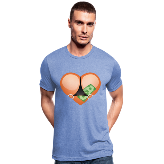 Camiseta Tri-Blend unisex de Bella + Canvas"Stripper heart" - heather blue