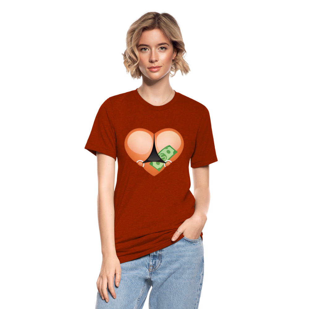 Camiseta Tri-Blend unisex de Bella + Canvas"Stripper heart" - heather brick
