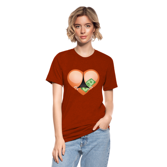 Camiseta Tri-Blend unisex de Bella + Canvas"Stripper heart" - heather brick