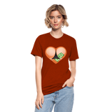 Camiseta Tri-Blend unisex de Bella + Canvas"Stripper heart" - heather brick