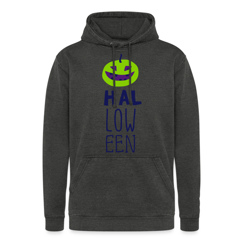 Nuestra sudadera con capucha vintage"Halloween pumpkin" - washed black