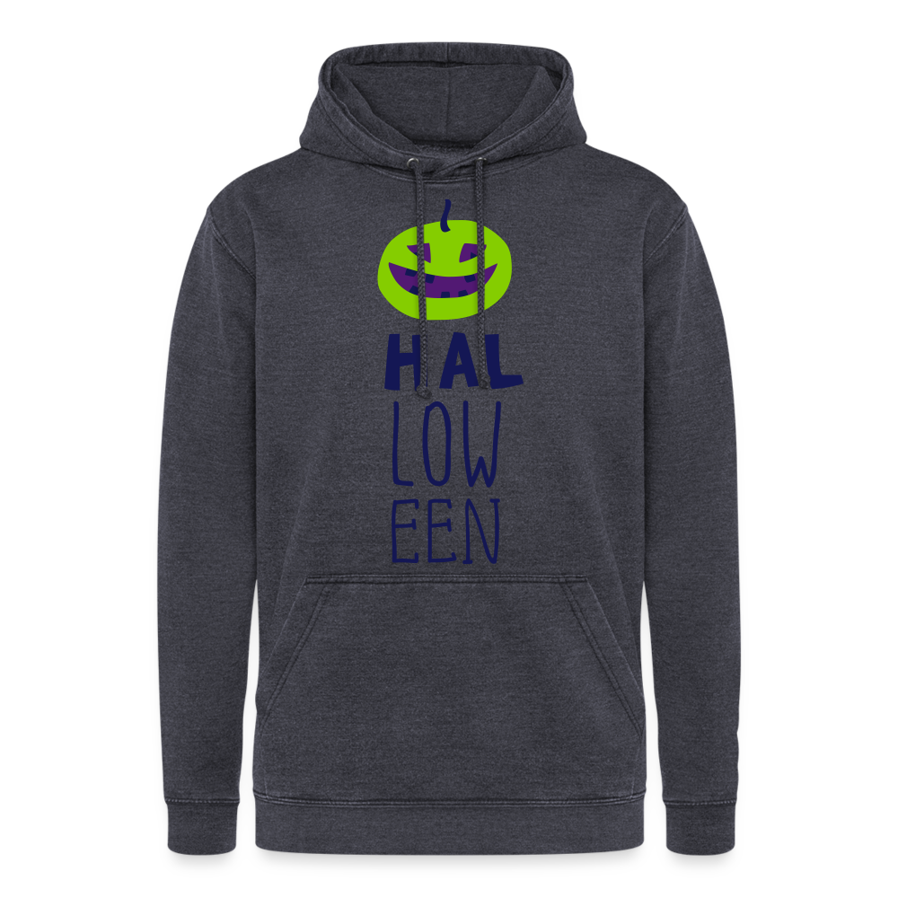 Nuestra sudadera con capucha vintage"Halloween pumpkin" - washed navy
