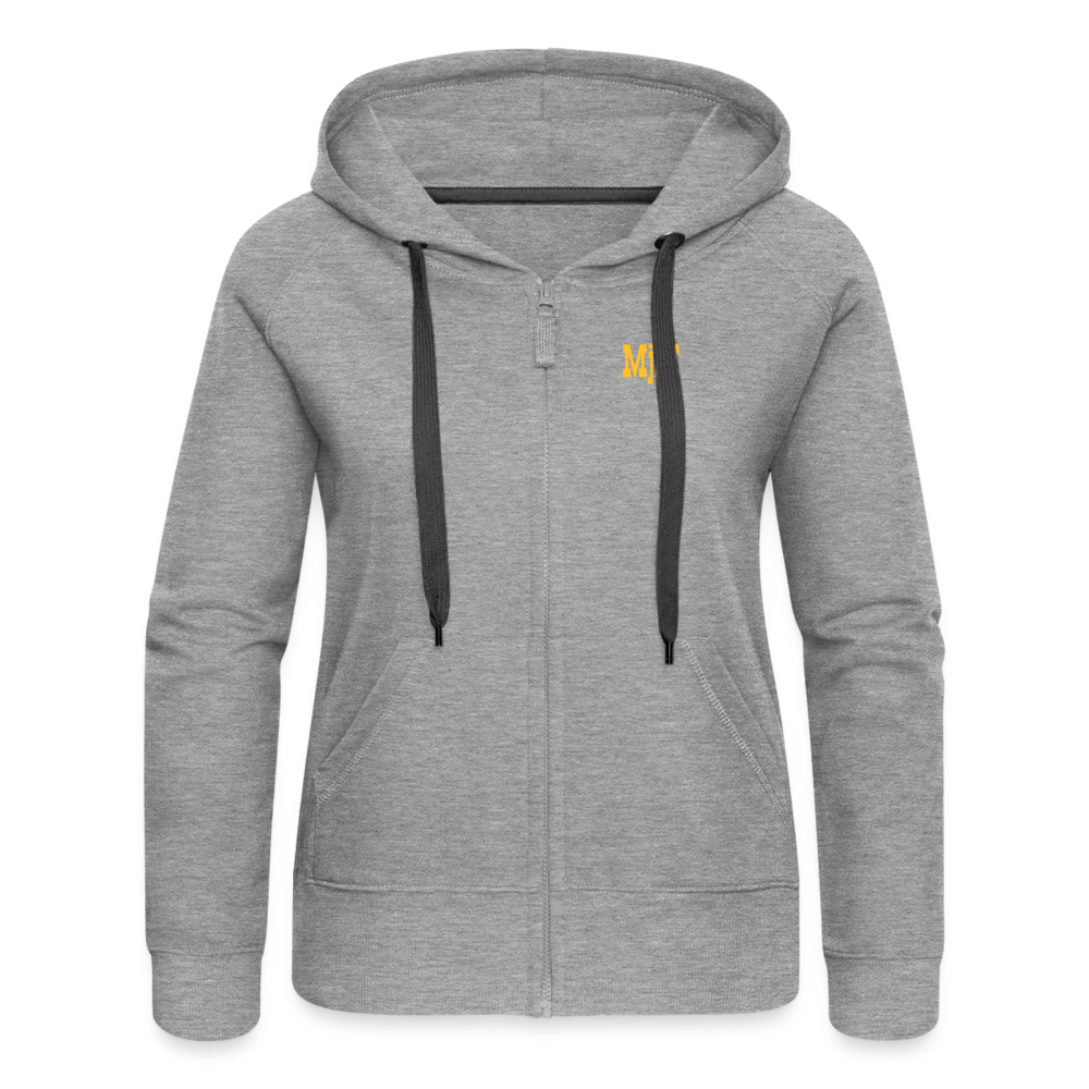 Chaqueta con capucha premium mujer"gas mask MjM" - heather grey