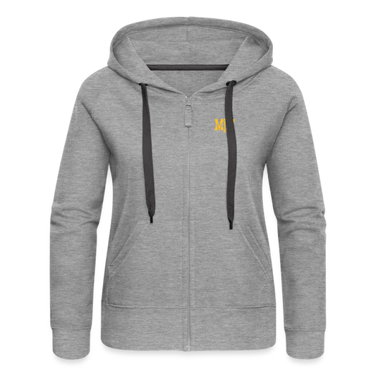 Chaqueta con capucha premium mujer"gas mask MjM" - heather grey