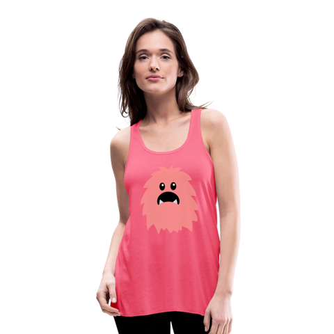 Ligerísima camiseta de tirantes para mujer"Monster emoji" - neon pink