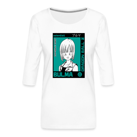 Camiseta premium de manga 3/4 para mujer"bulma" - white