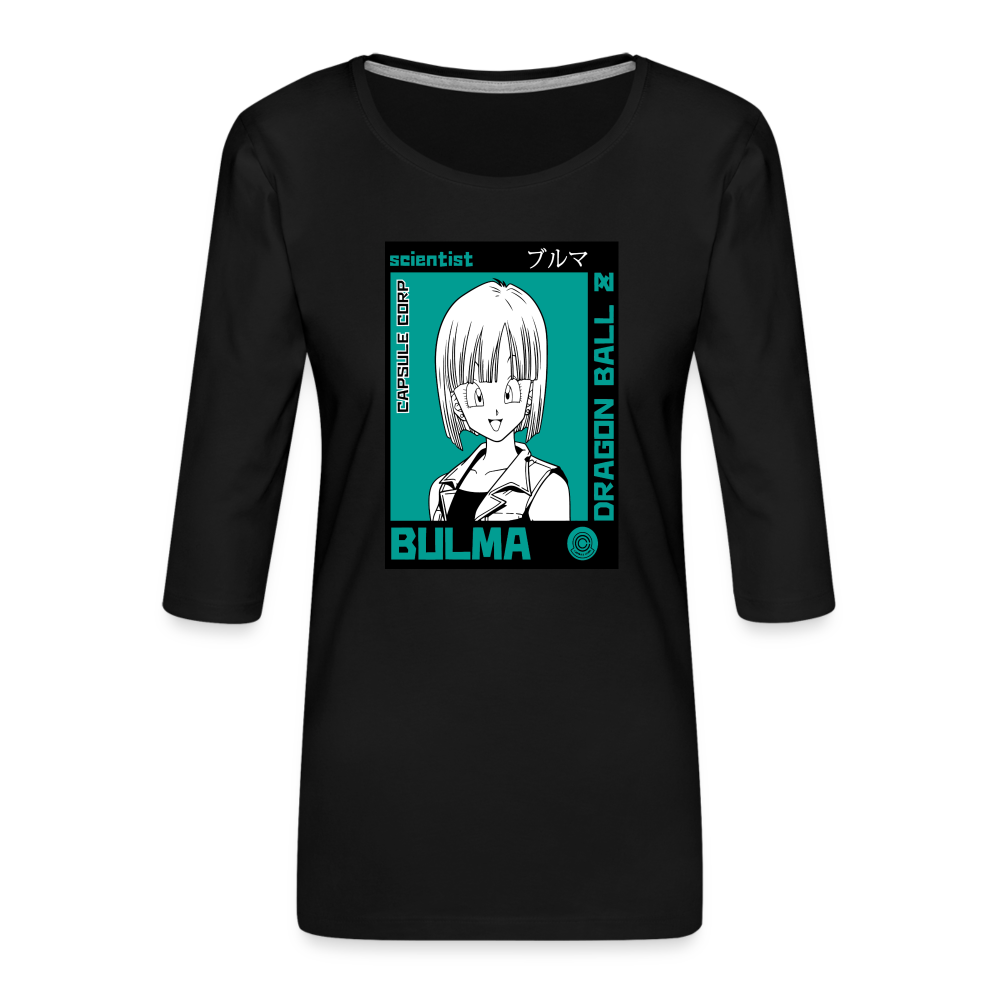 Camiseta premium de manga 3/4 para mujer"bulma" - black