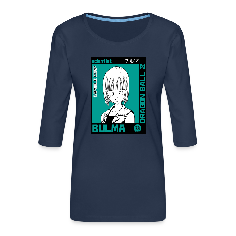 Camiseta premium de manga 3/4 para mujer"bulma" - navy