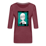 Camiseta premium de manga 3/4 para mujer"bulma" - heather burgundy