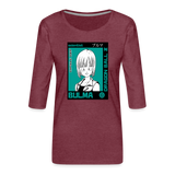 Camiseta premium de manga 3/4 para mujer"bulma" - heather burgundy